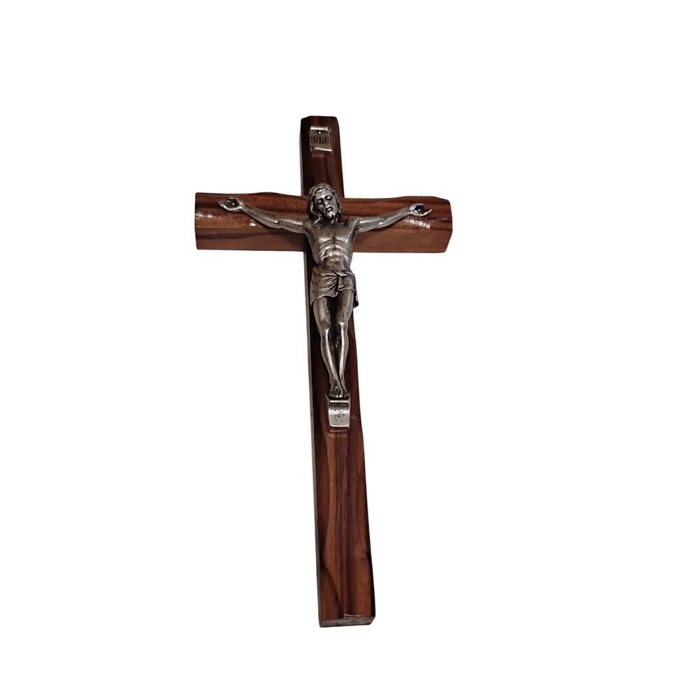 Crucifix Wall Cross Wooden Jesus Christ Catholic Hanging Cross INRI 10"x5” USA